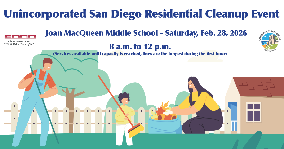 Unincorporated San Diego Residential Cleanup Event 
